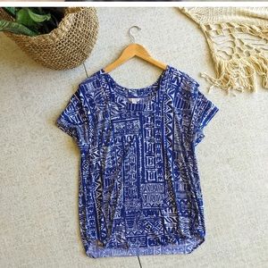 Tribal Print Tori Richard Blue Aztec Print Top